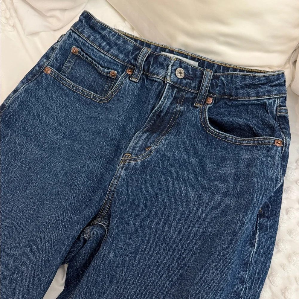 Abercrombie & Fitch High Rise 90s Relaxed Jeans Curve Love Dark Wash Size 26 Reg - Picture 4 of 8